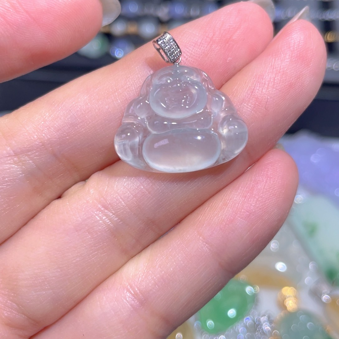 颈饰18K金镶嵌翡翠翡翠