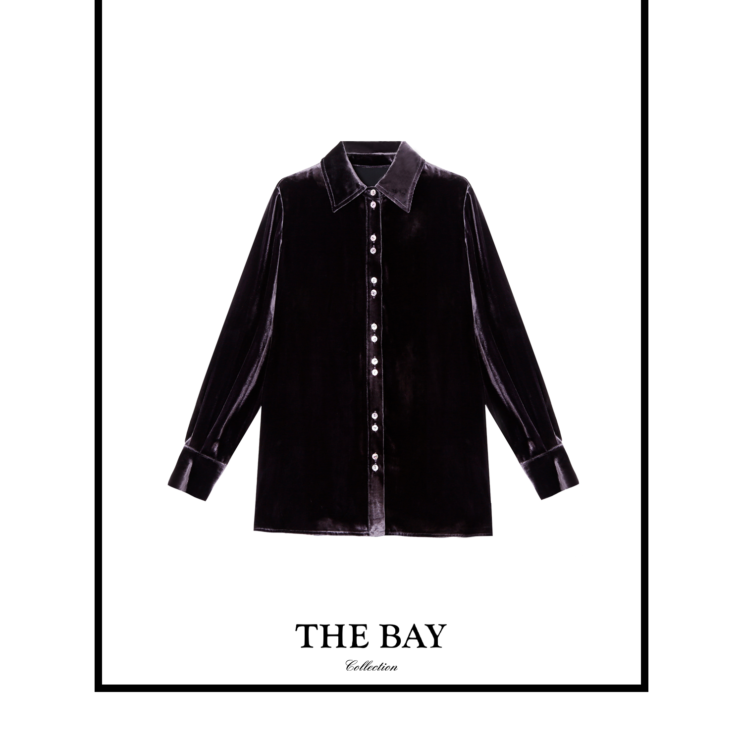 TheBay【圣日尔曼】100%真丝丝绒衬衫Bay2SQXL0247