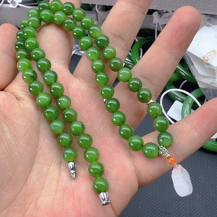 和田玉（碧玉）颈饰未镶嵌甜****