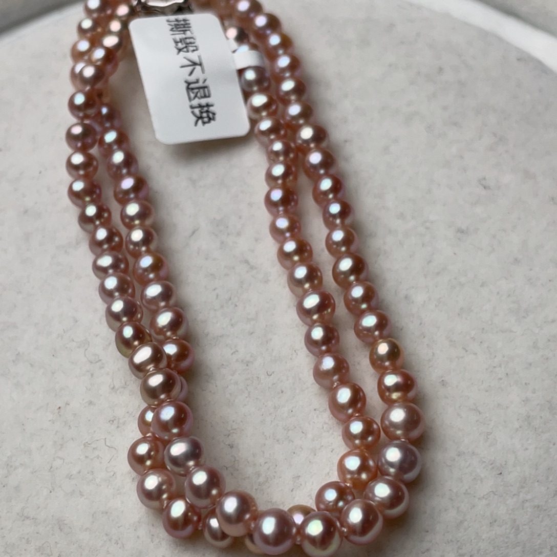 心****银S925镶嵌淡水珍珠颈饰5-6mm