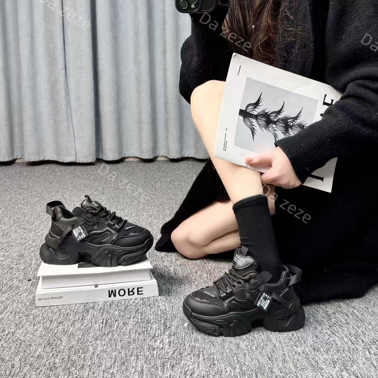 2025新款老爹鞋女时尚百搭透气厚底ins休闲运动鞋836