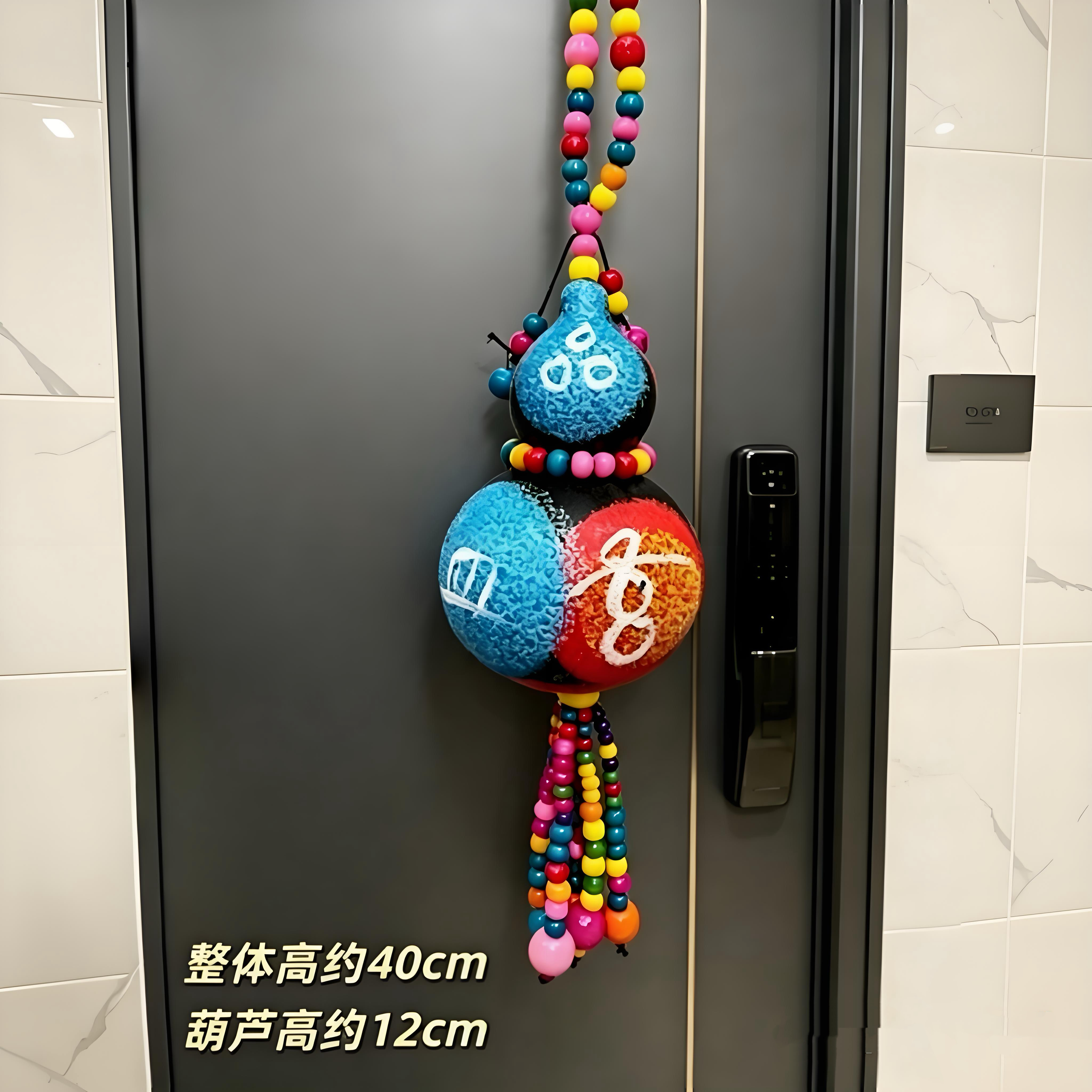 大号五行东巴葫芦天然葫芦手绘真皮东巴葫芦木珠款挂件家居挂件