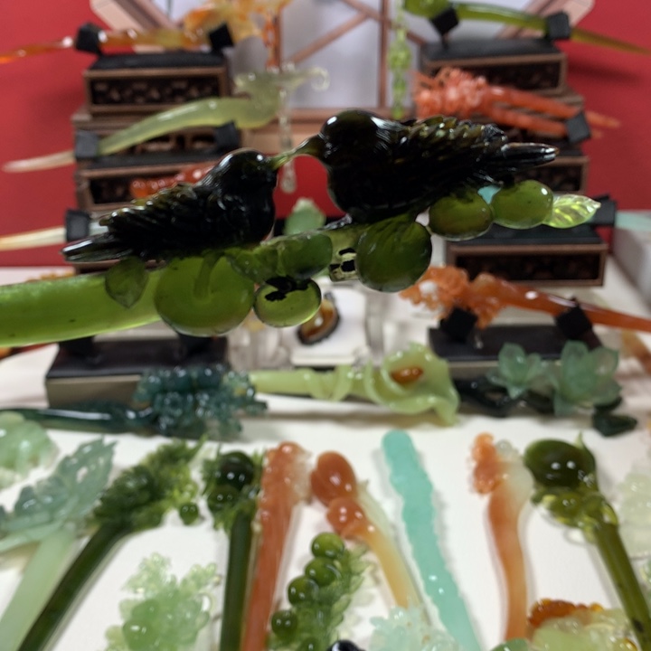 蛇纹石玉发簪未镶嵌