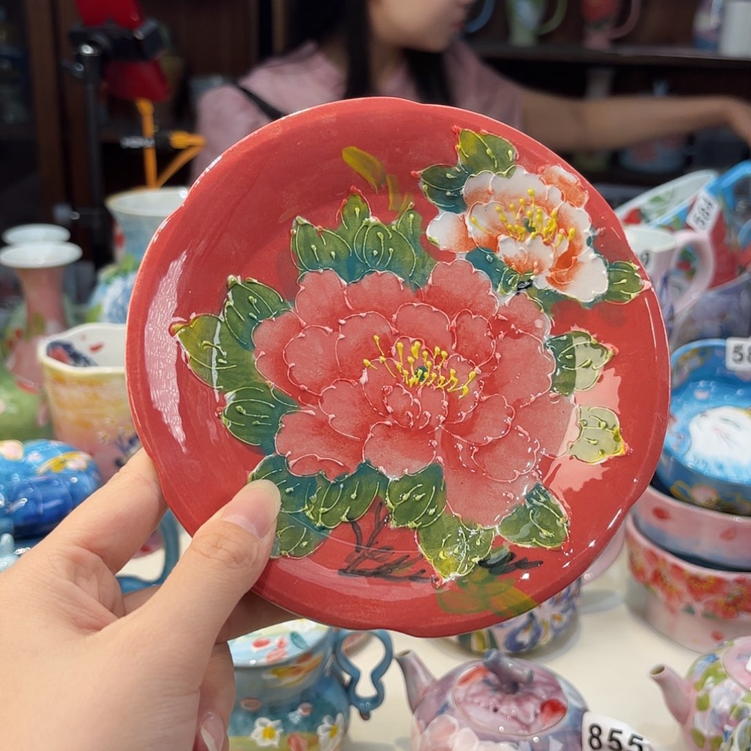 瓷片景德镇手绘高温釉下彩陶瓷茶具