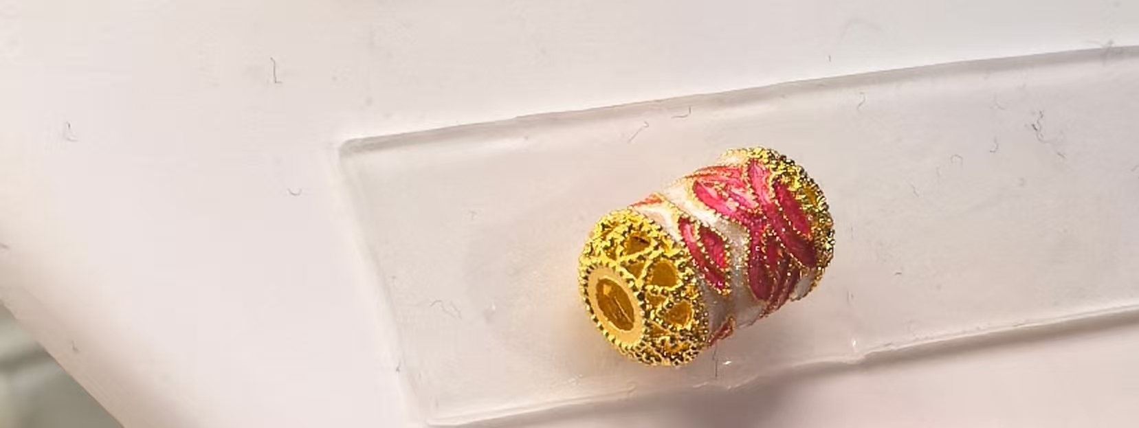 足金999桶珠微硬金配件  