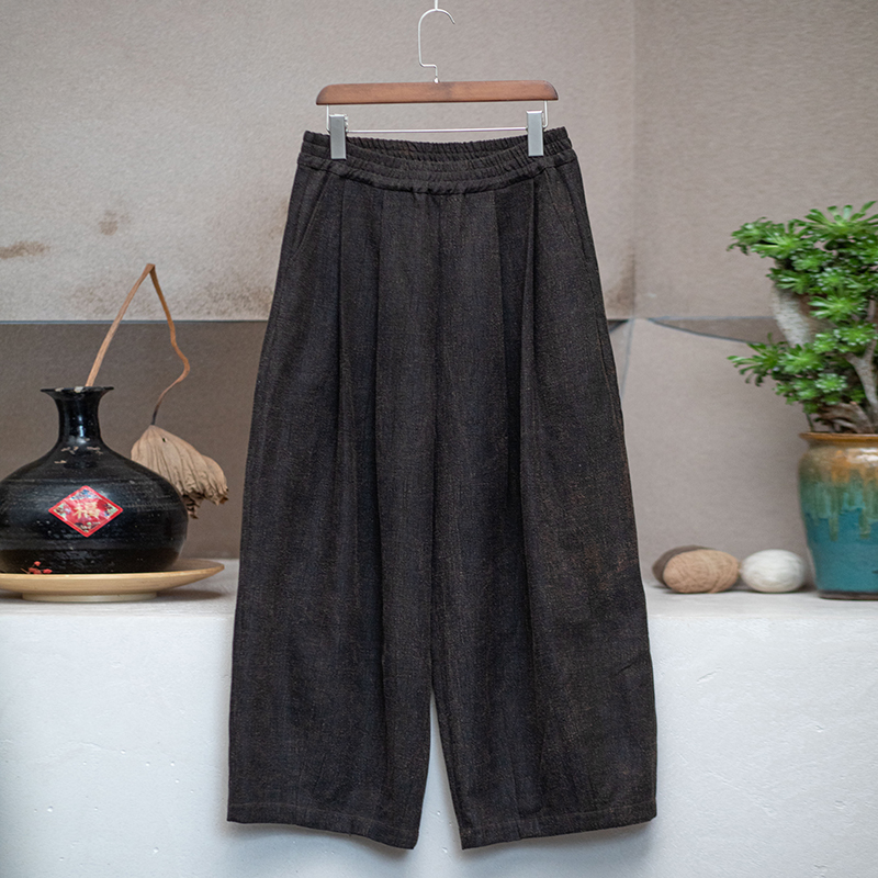 youyuansu/幽元素原创女装直筒百搭复古宽松中式文艺休闲裤