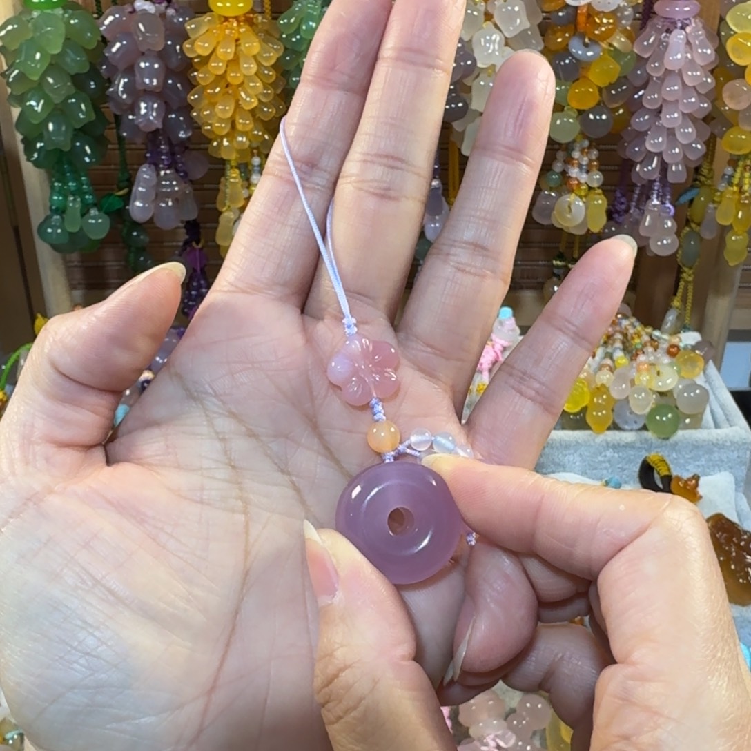 ~***乐玛瑙/玉髓未镶嵌手机挂件