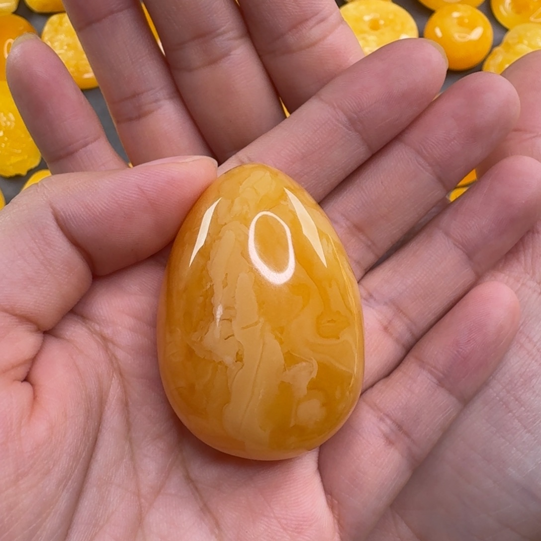 蜜蜡毛衣链未镶嵌瑞*糖