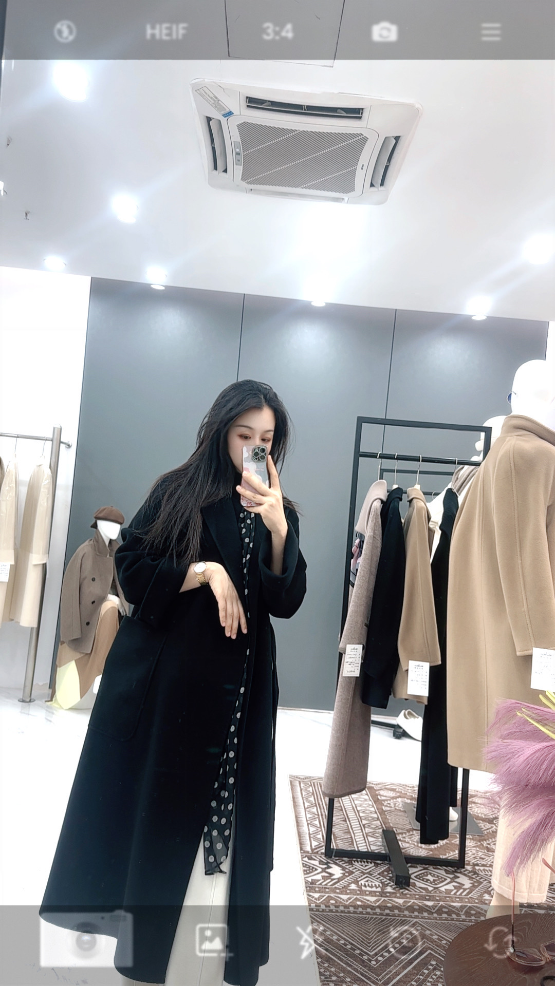 浴袍款大衣设计师女宽松型中长款毛呢外套网红百搭
