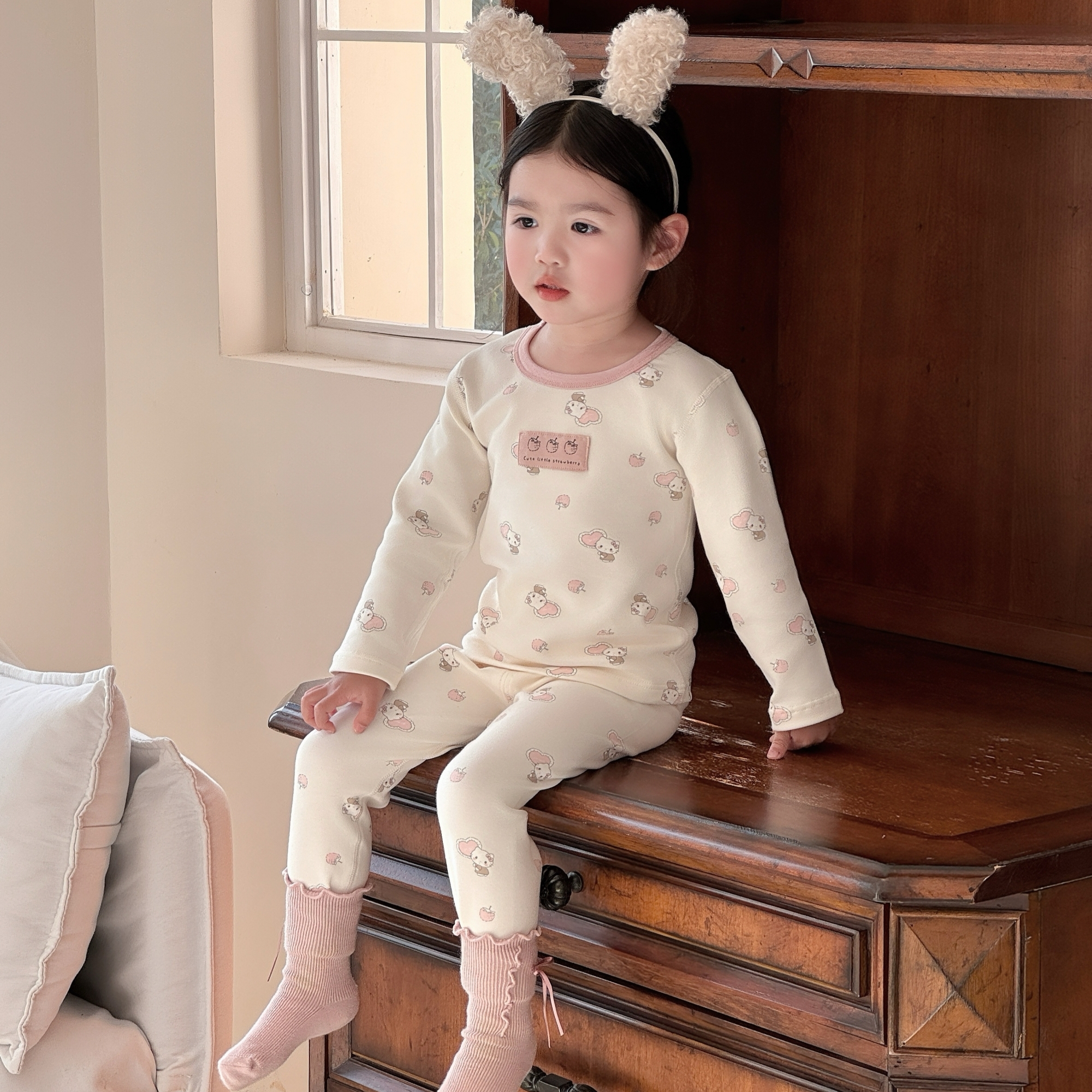 【糯七】小鱼洛洛A类森系300G云感棉舒绒儿童秋衣秋裤家居服套装