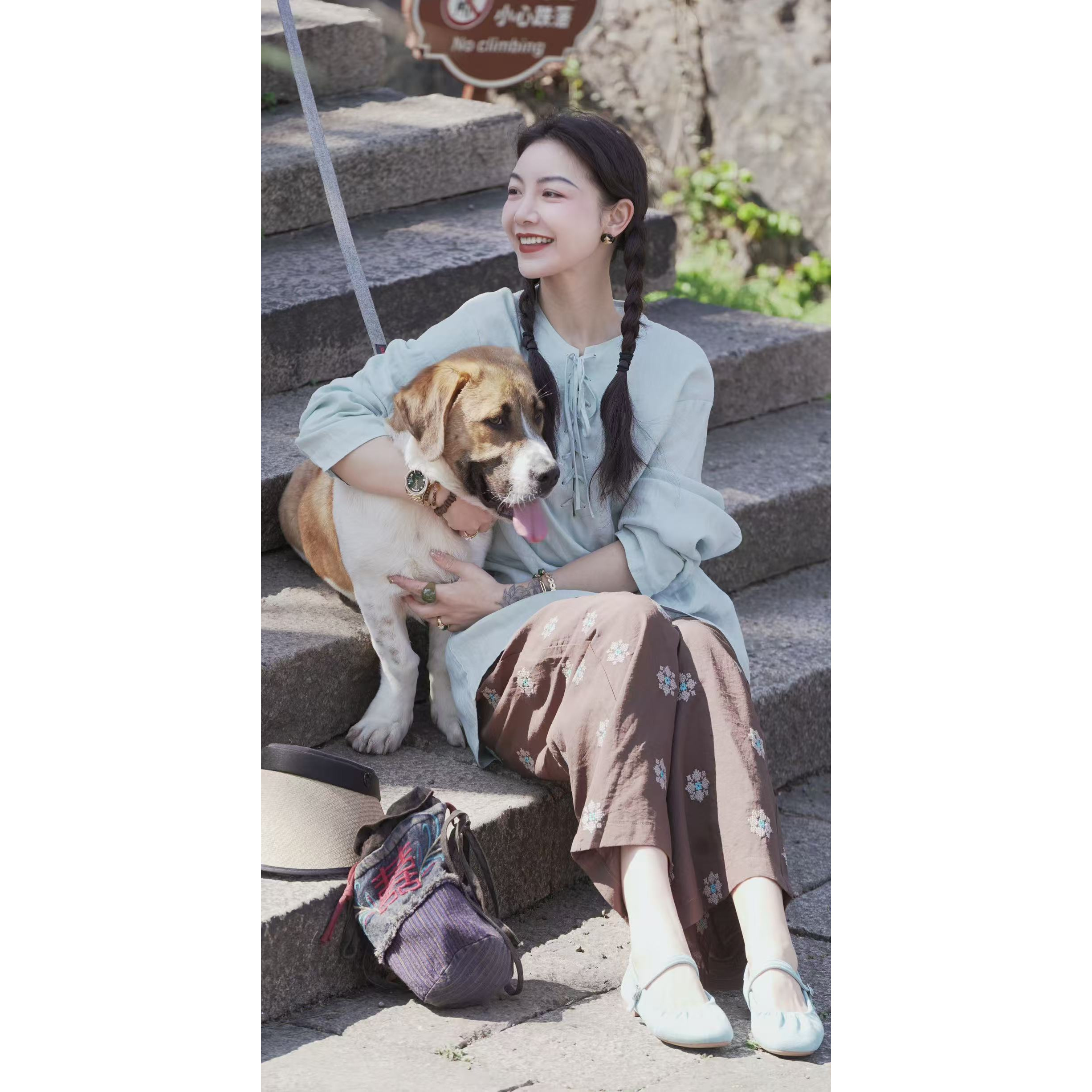 续吉麻衣25-511【十里长安】亚麻设计感系带长袖百搭国风中式衬衫