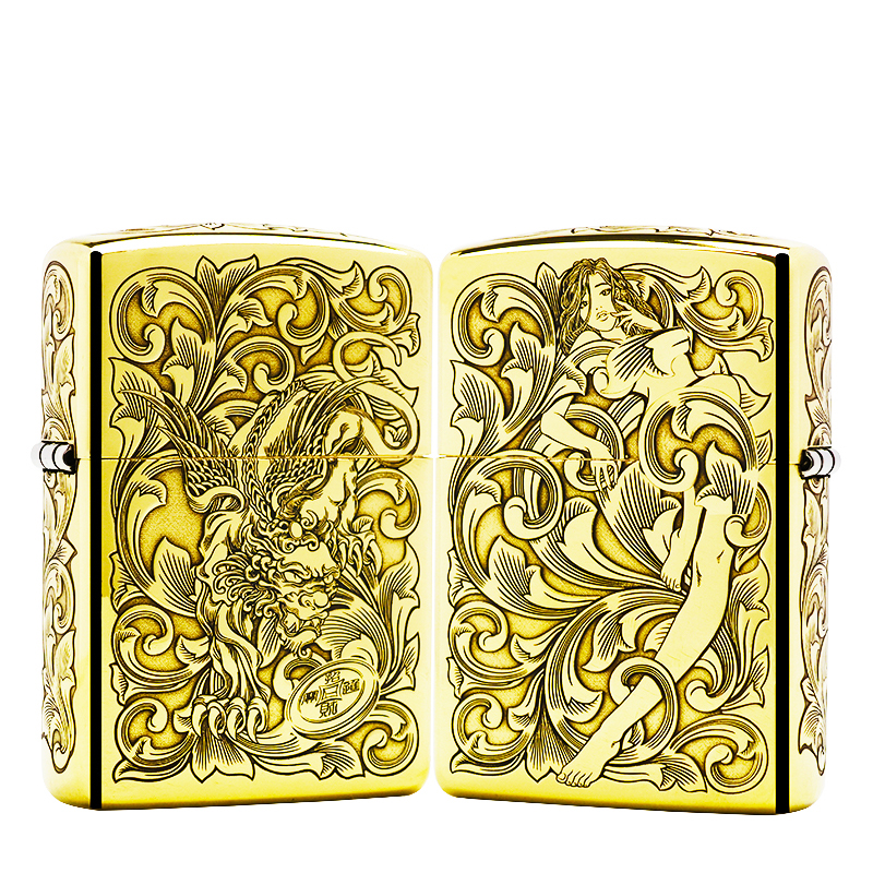 ZIPPO/之宝打火机【财色双色】平底常规机原装正品煤油机DYJ1
