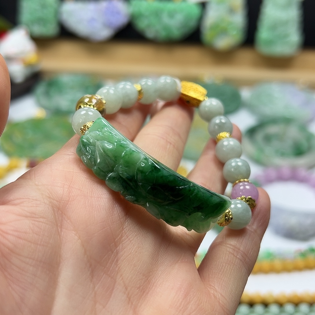 翡翠未镶嵌手链手牌