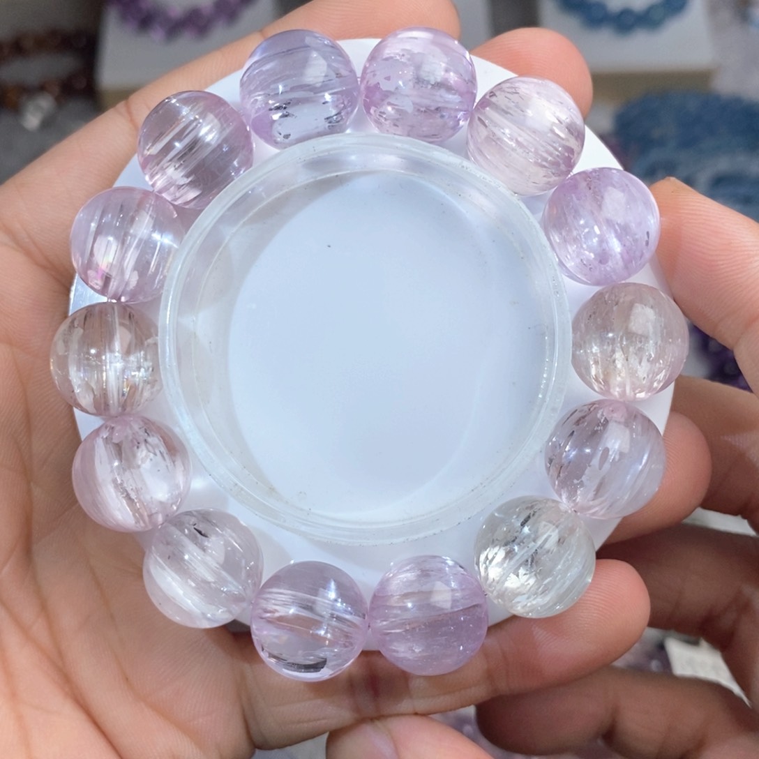 手链锂辉石未镶嵌毕业彩锂辉14.3mm