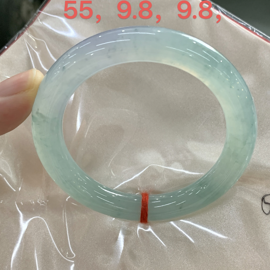 冰春飘花翡翠手镯圆条