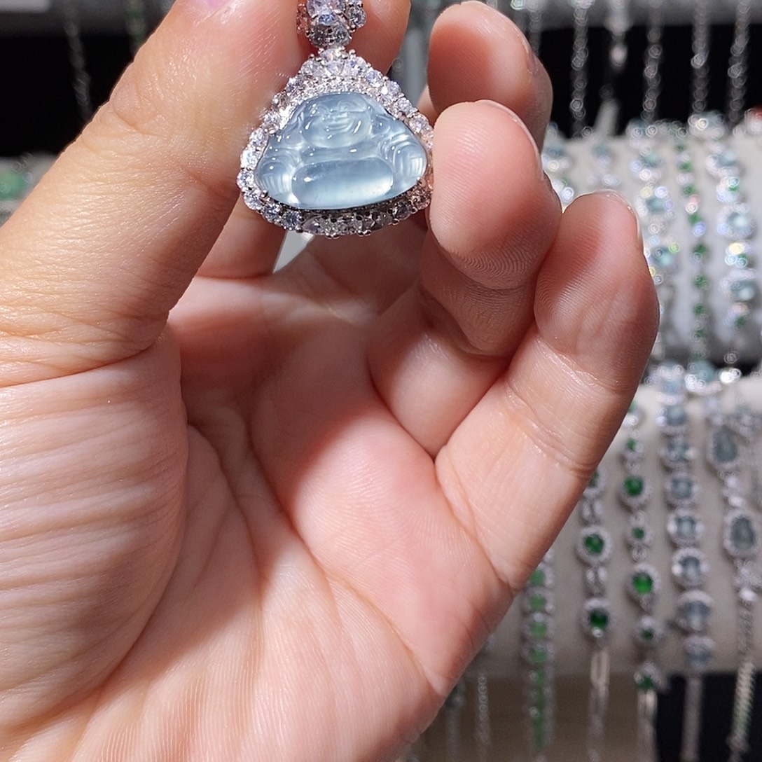 翡翠银S925镶嵌颈饰