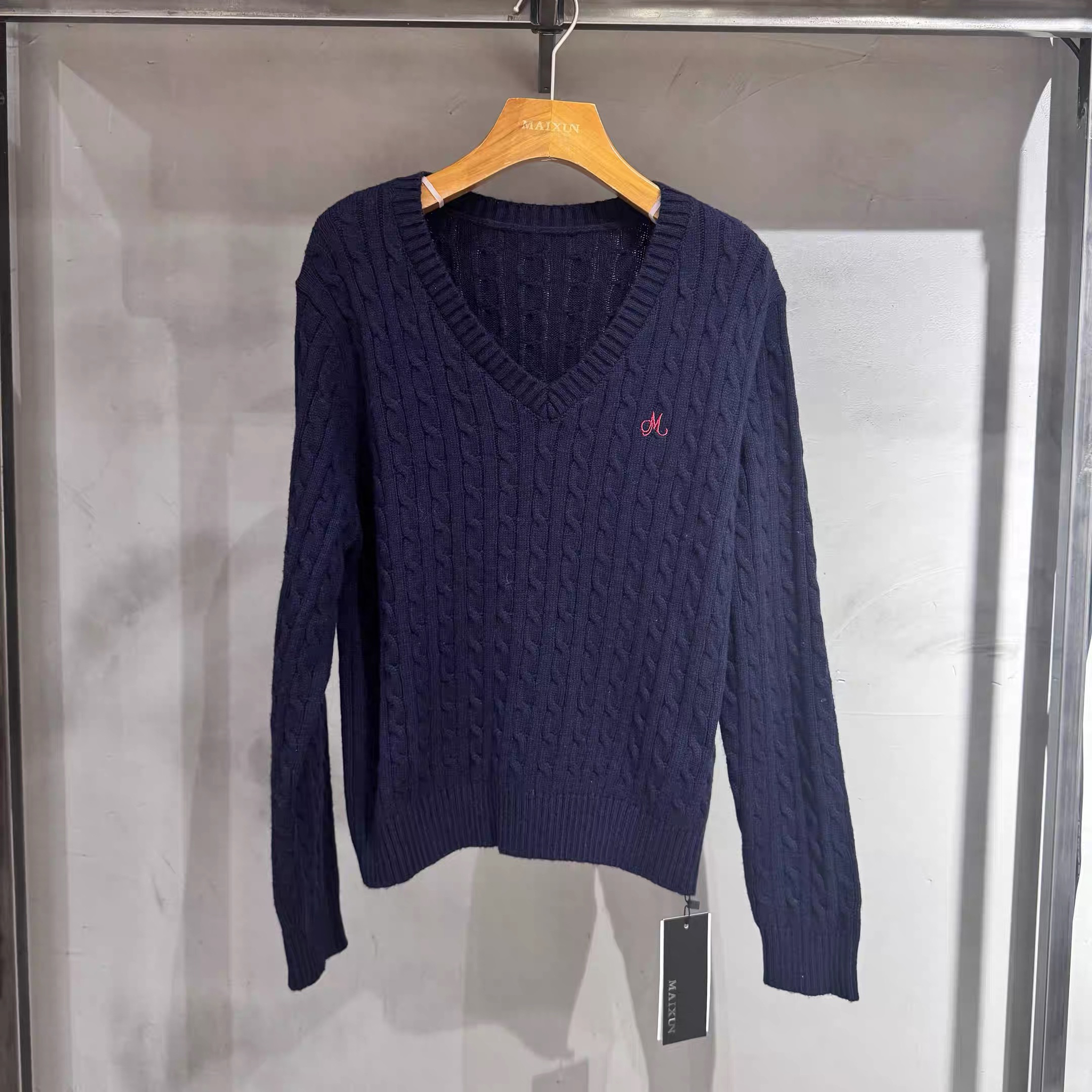 麦寻女装2025秋季特惠宽松休闲百搭弹力韩版圆领套头毛衣MYTXQ005