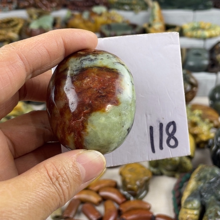 花***海岫岩河磨玉（透闪石质玉）未镶嵌珠宝奇石