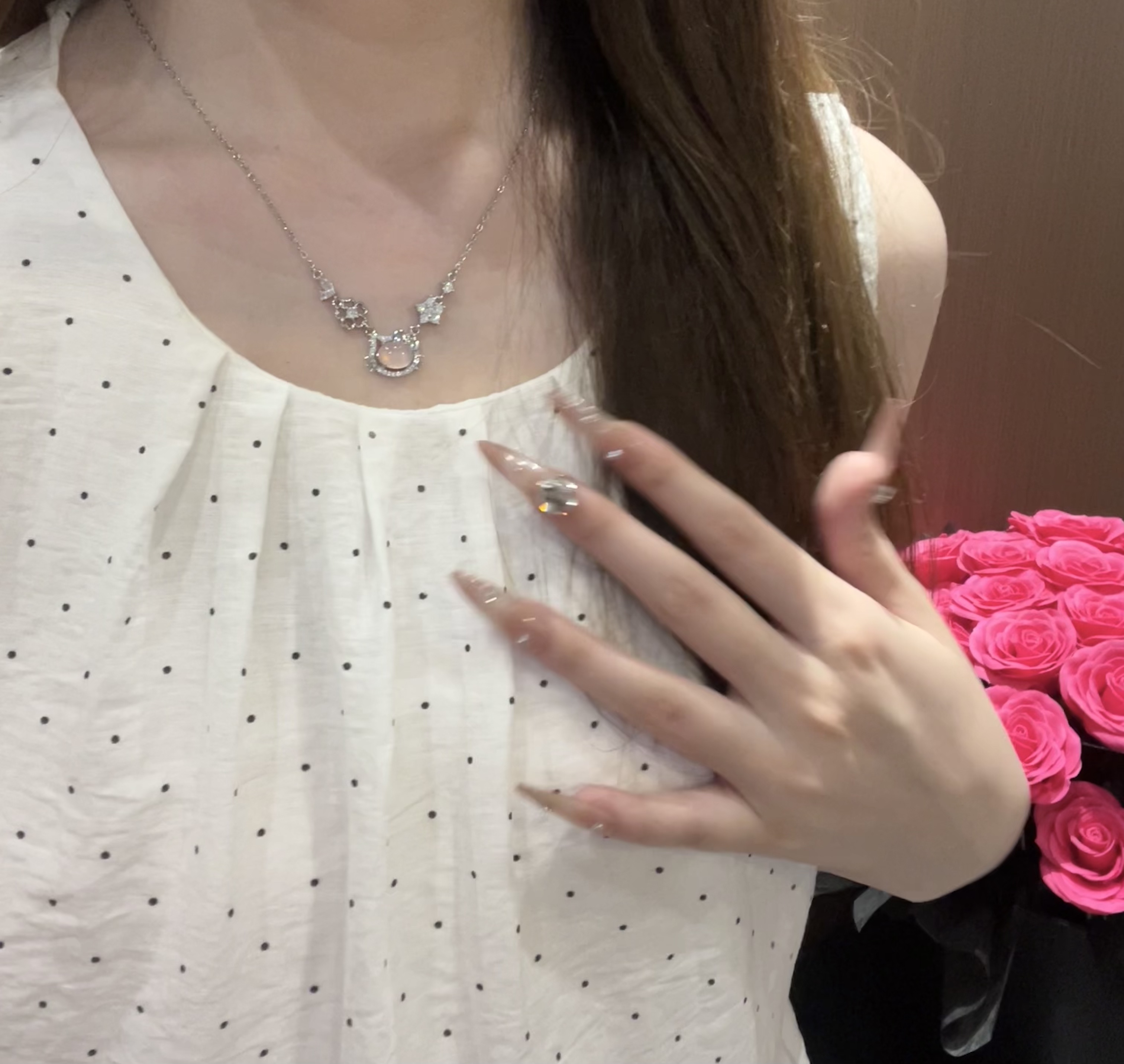 D38 玛瑙kt猫设计款项链