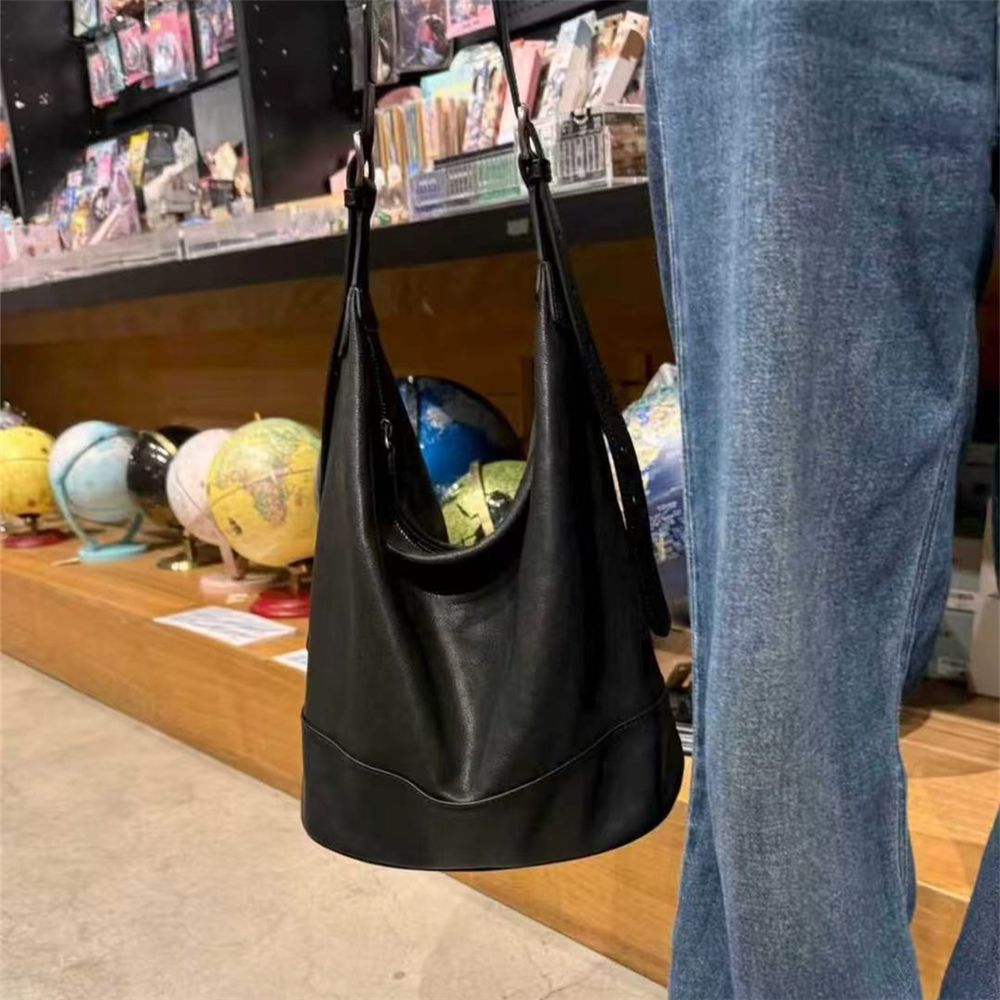 【贝影女包】塌塌包大容量水桶包明星同款植鞣羊皮通勤单肩斜挎包