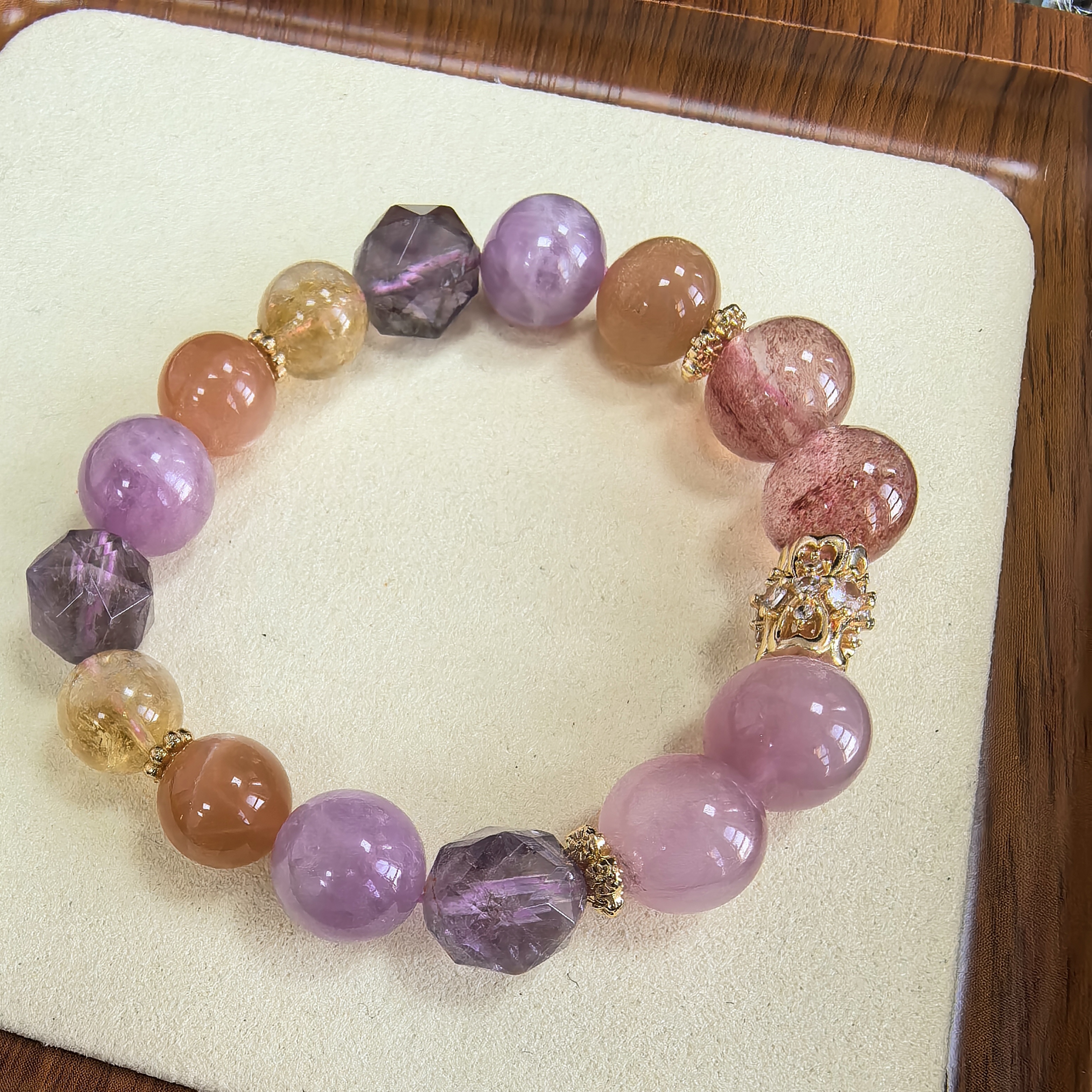 天然紫水晶多宝原创diy手串MS0009