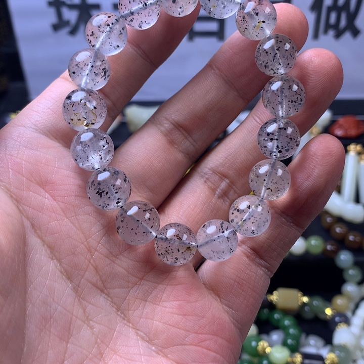 水晶手链未镶嵌天然水晶黑草莓晶