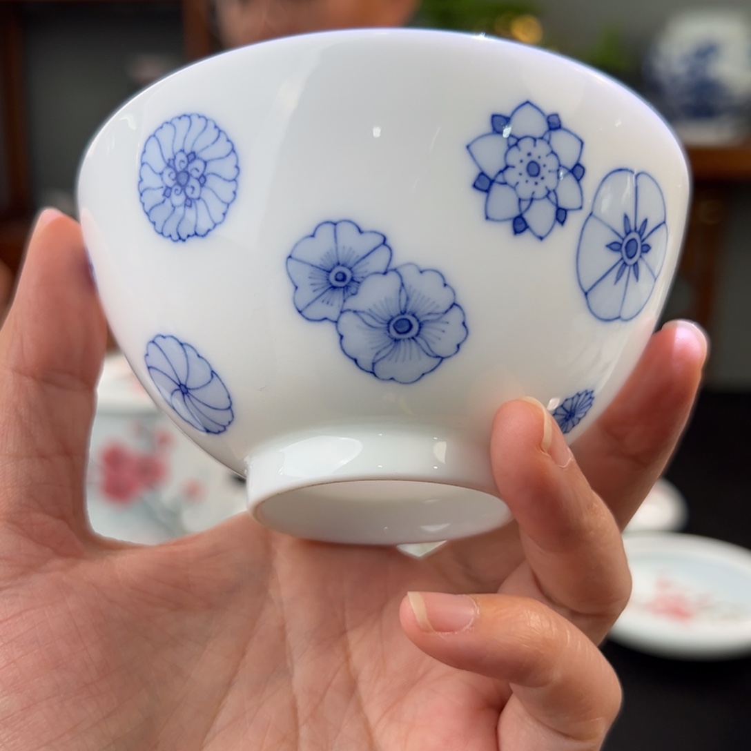 青花皮球花主人杯