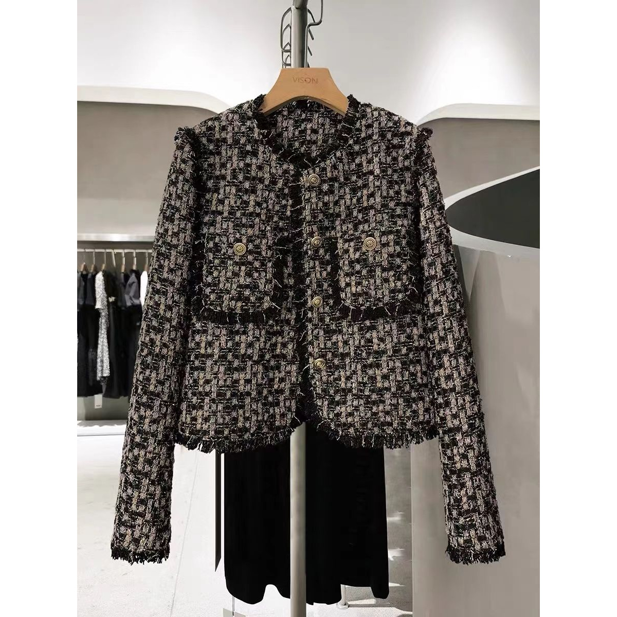 【清货+运费险】充绒小个子加厚高级感小香风高端短款外套Q822