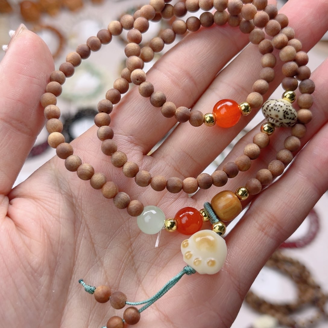 白玉菩提吊坠白玉菩提三圈