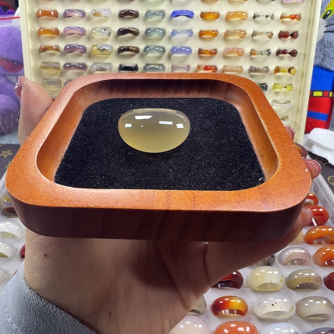 爱***猫玛瑙/玉髓未镶嵌戒指B23不退换17.9港17