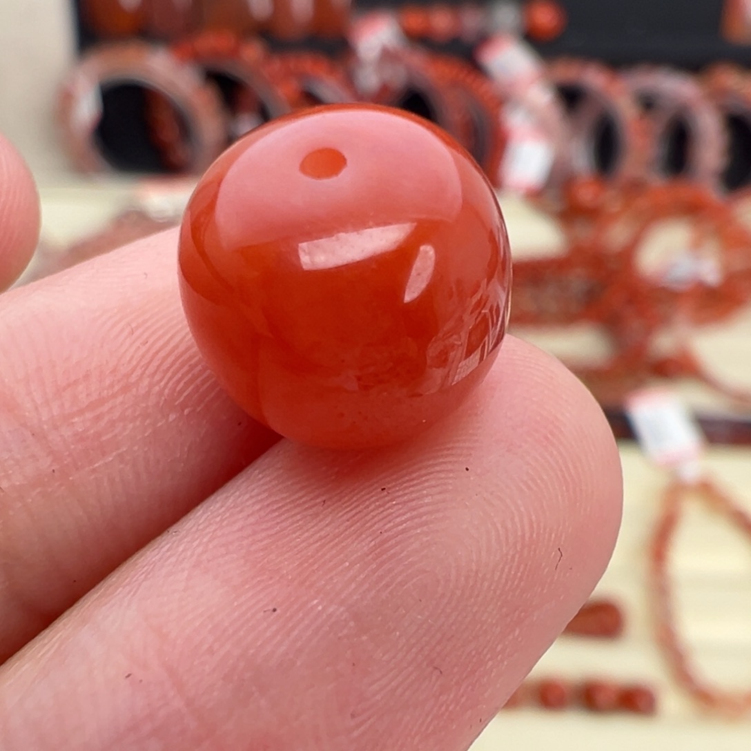 心***悦南红玛瑙未镶嵌颈饰老型单圈