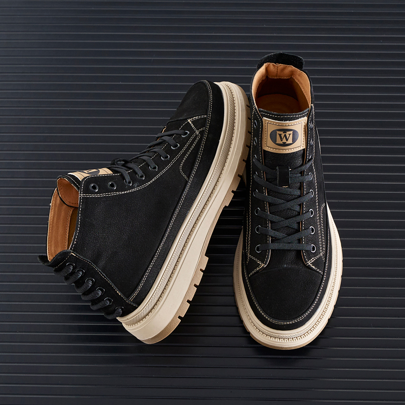 头层牛皮马丁靴男2024新款大黄靴秋冬季工装美式英伦风百搭皮靴男