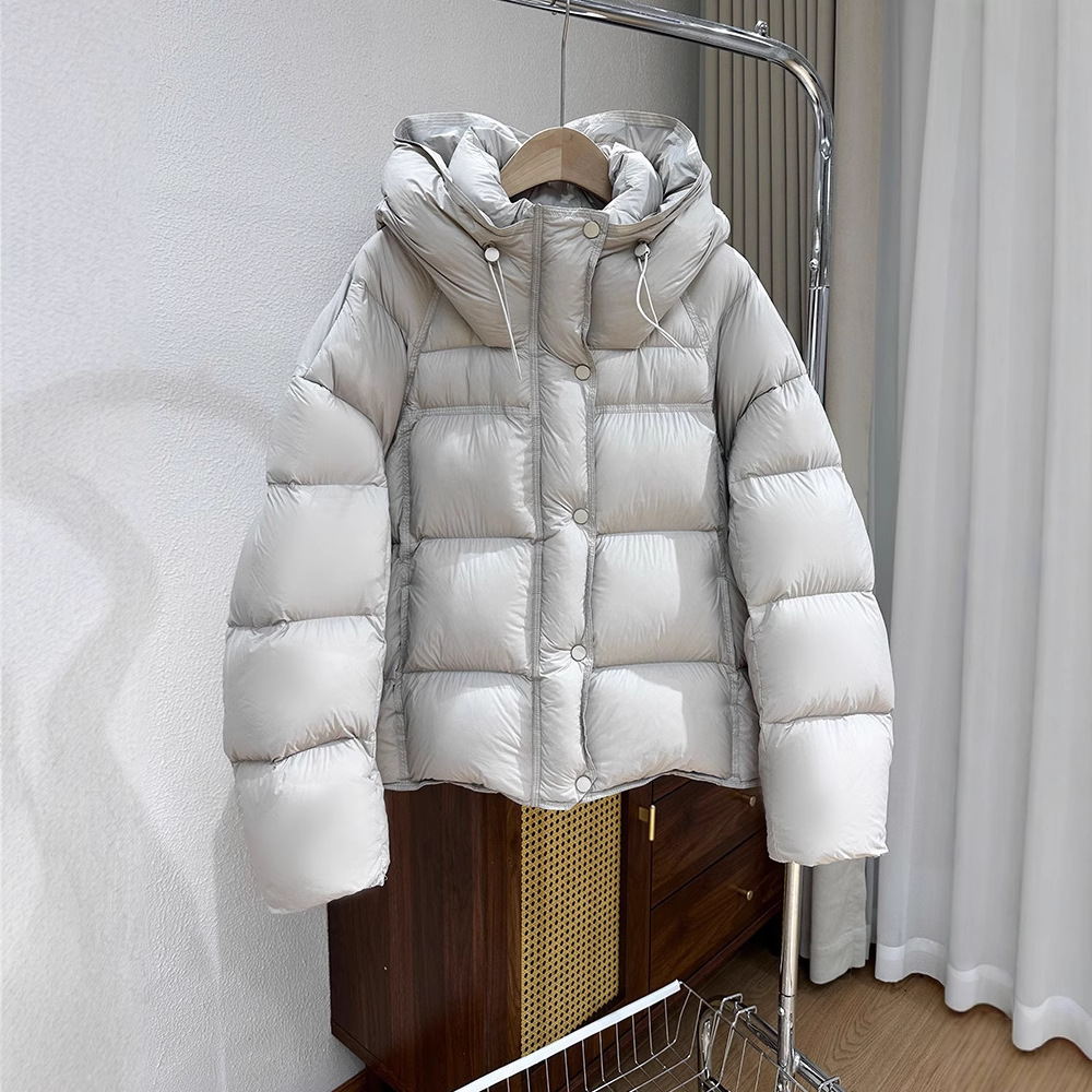 云朵感泡芙女短款2025新款加厚保暖连帽羽绒棉面包服外套