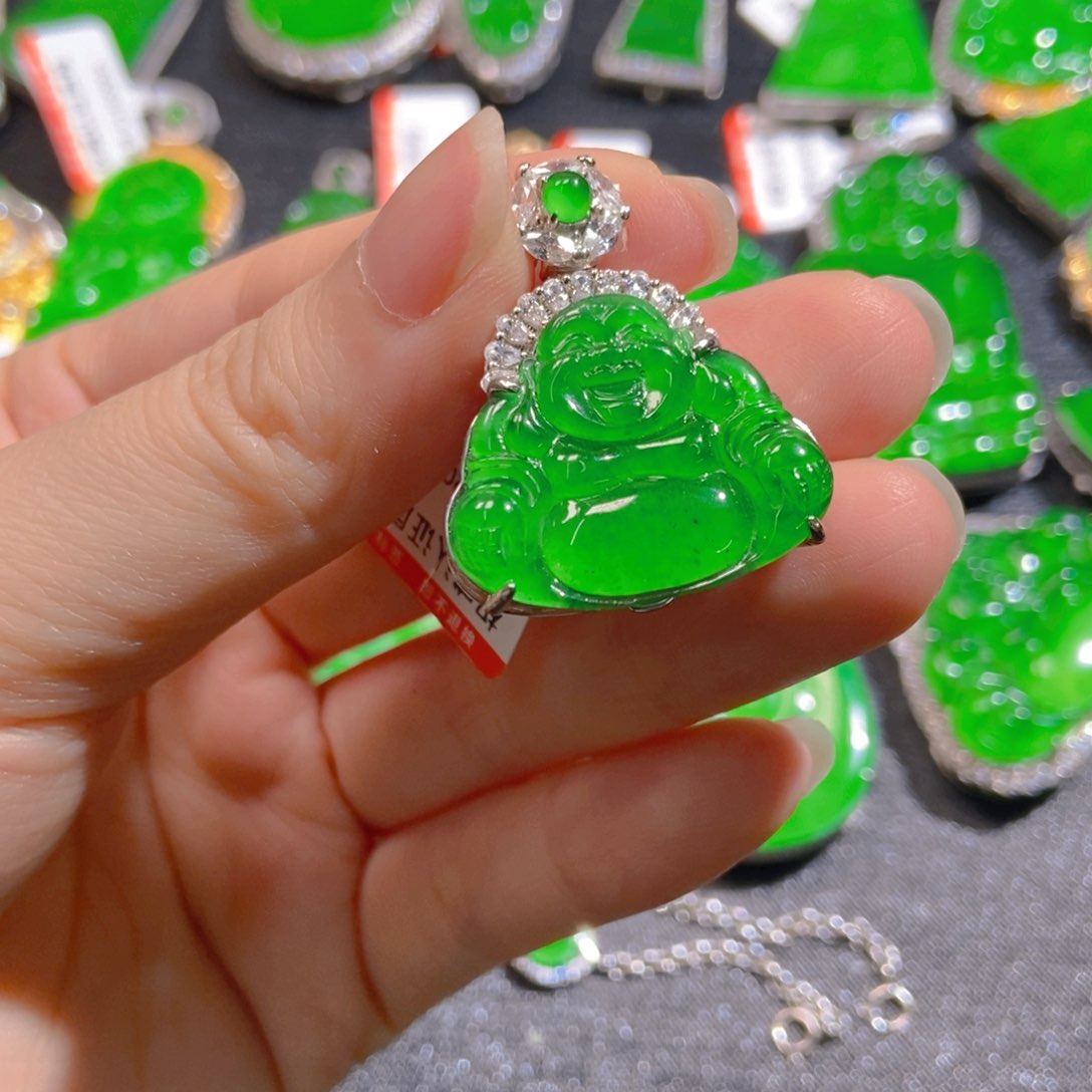 翡翠银S925镶嵌吊坠(不含链)