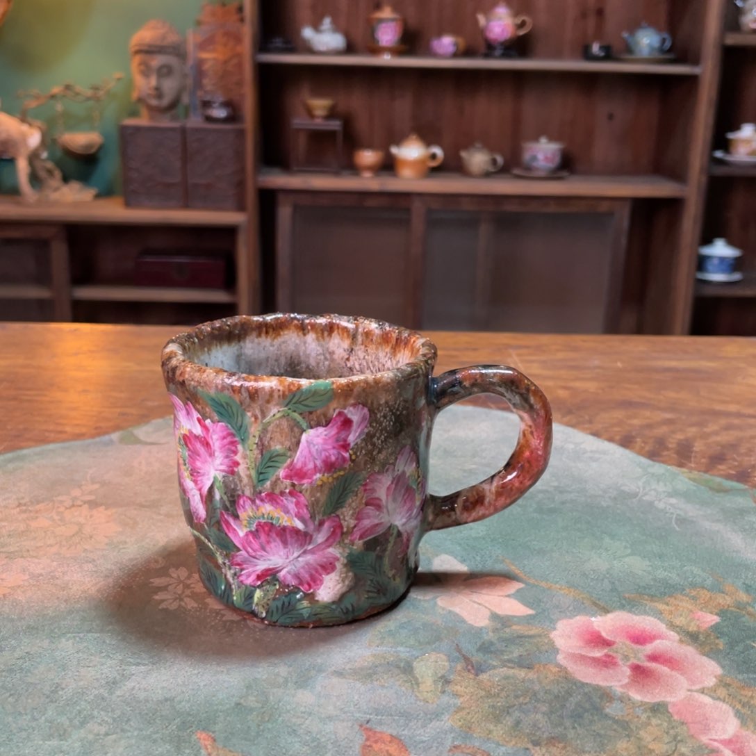 柴烧纯手工手绘陶瓷