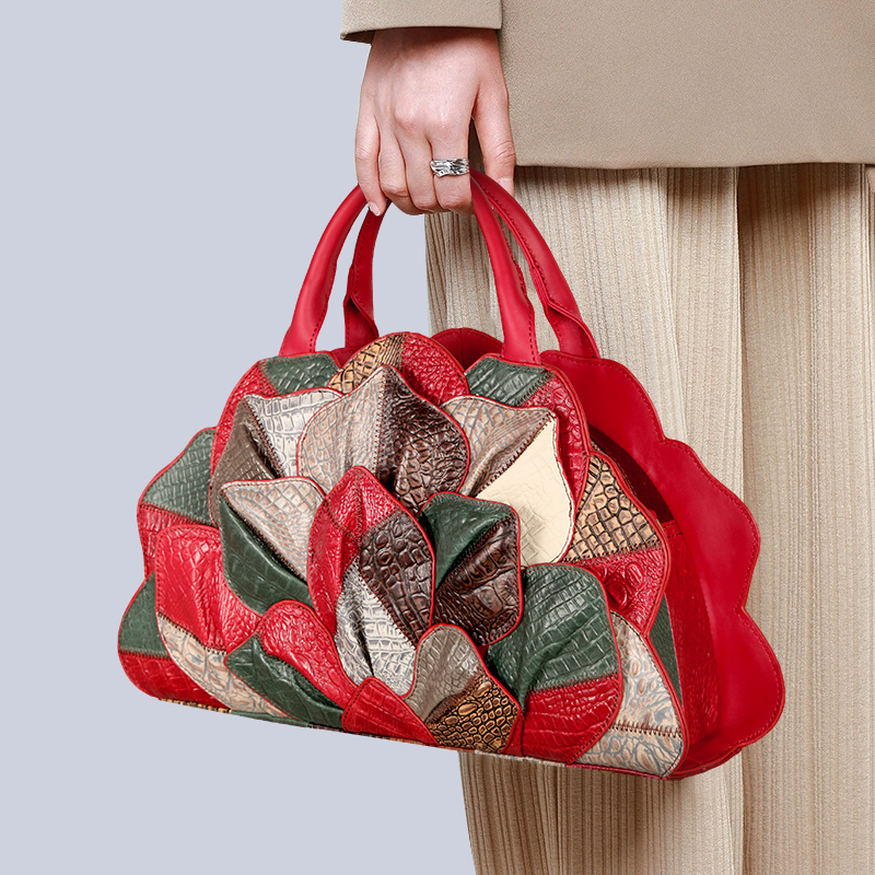 女士手提包包2025新款头层牛皮时尚百搭单肩包高级感通勤妈咪包包