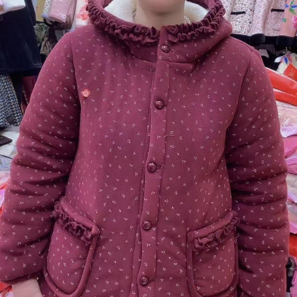 冬季甜美风加绒加厚可外穿睡衣套装