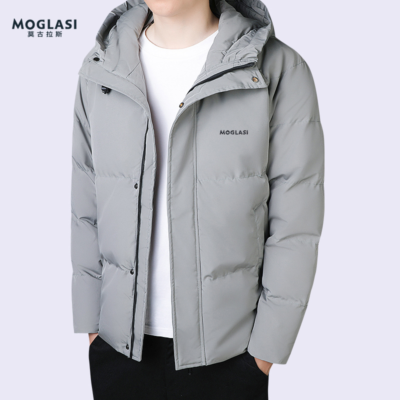 MOGLASI高端棉衣男冬季新款中年时尚宽松大码棉服外套连帽保暖厚
