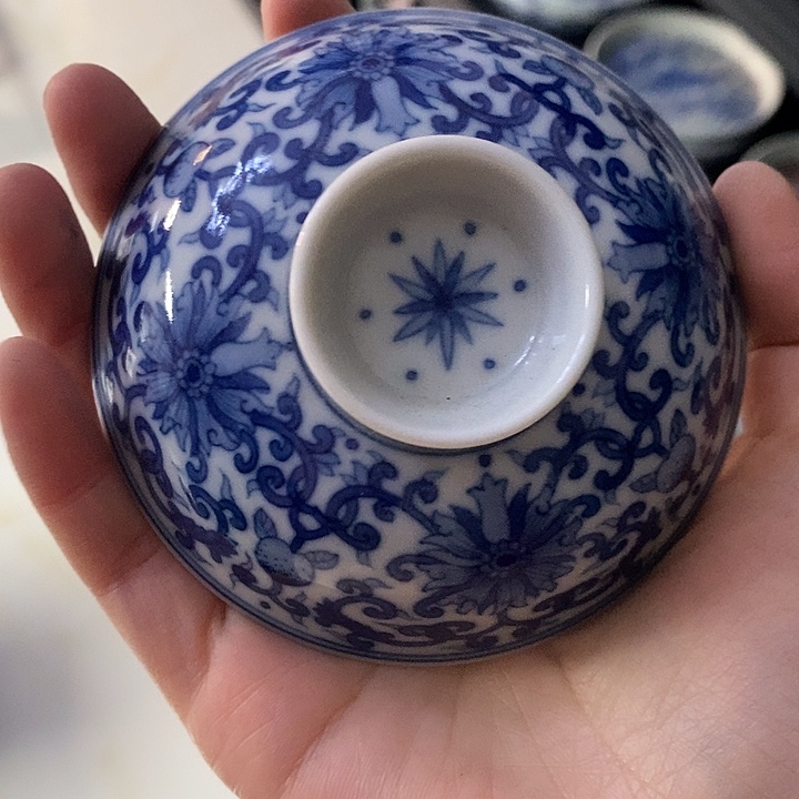 拉***飞手工手绘青花单杯