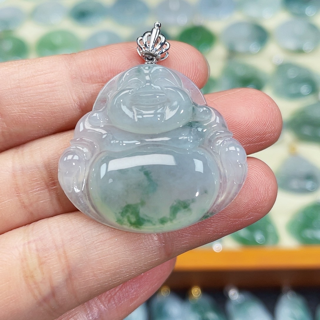 翡翠颈饰18K金镶嵌吊坠