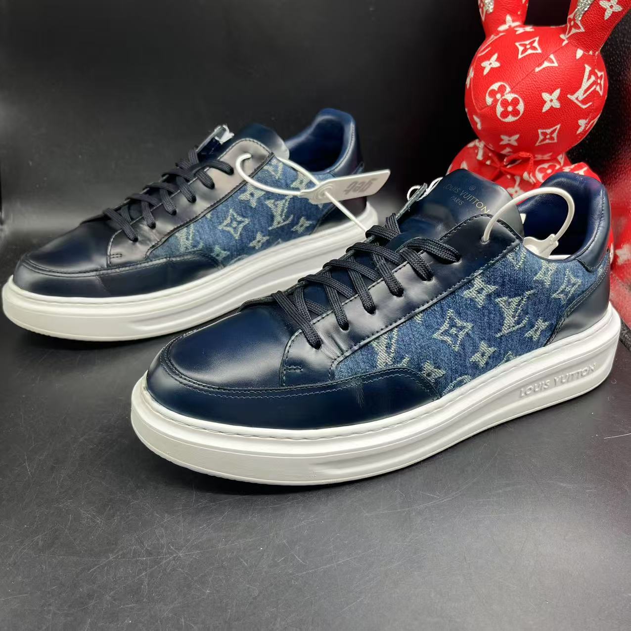 95新 LouisVuitton/路易威登 男士牛仔老花松糕鞋42欧码ddm1859