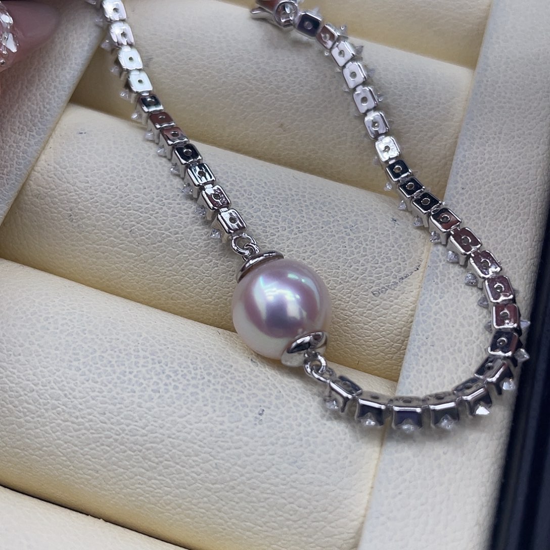 银S925镶嵌海水珍珠手绳