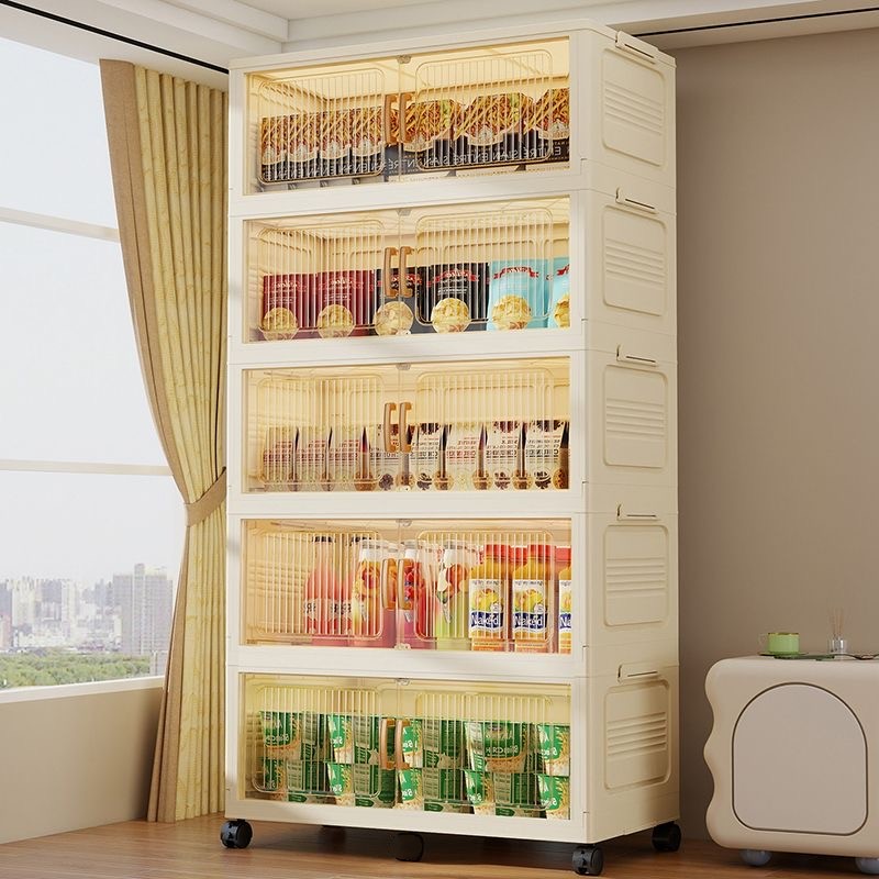 Q70CM免安装儿童衣柜收纳柜子简易衣橱客厅玩具零食柜折叠储物柜