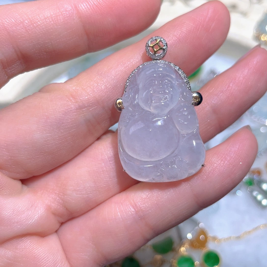 翡翠颈饰18K金镶嵌翡翠