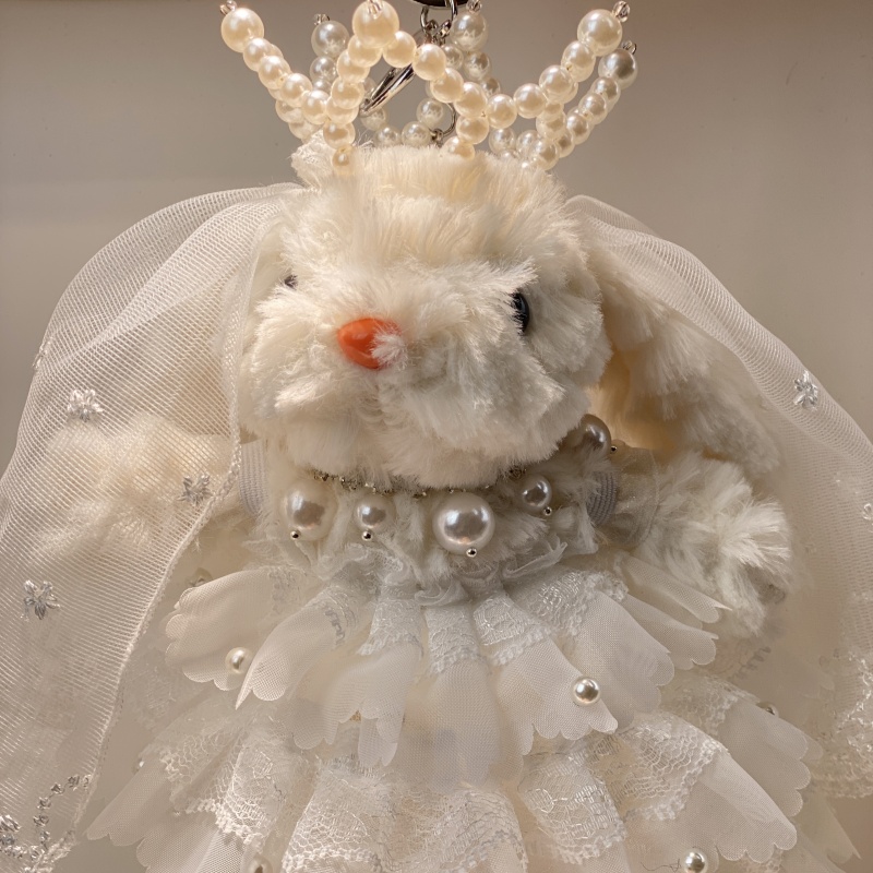 毛绒手工DIY婚纱兔皇冠款