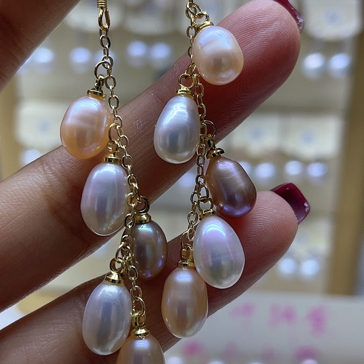 淡水珍珠耳饰银S925镶嵌