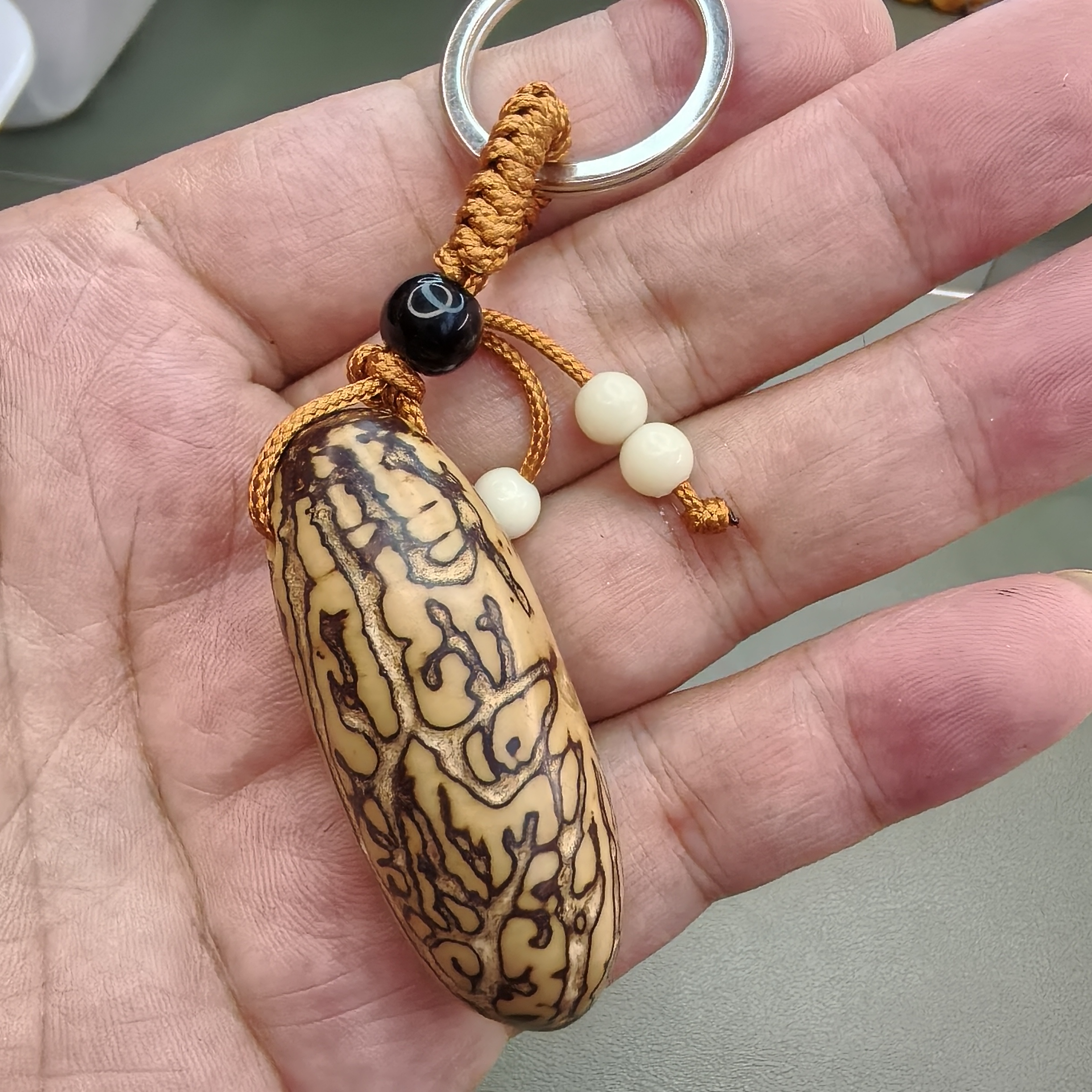 复古仿千眼菩提子钥匙扣高档简约风汽车钥匙扣精美饰品