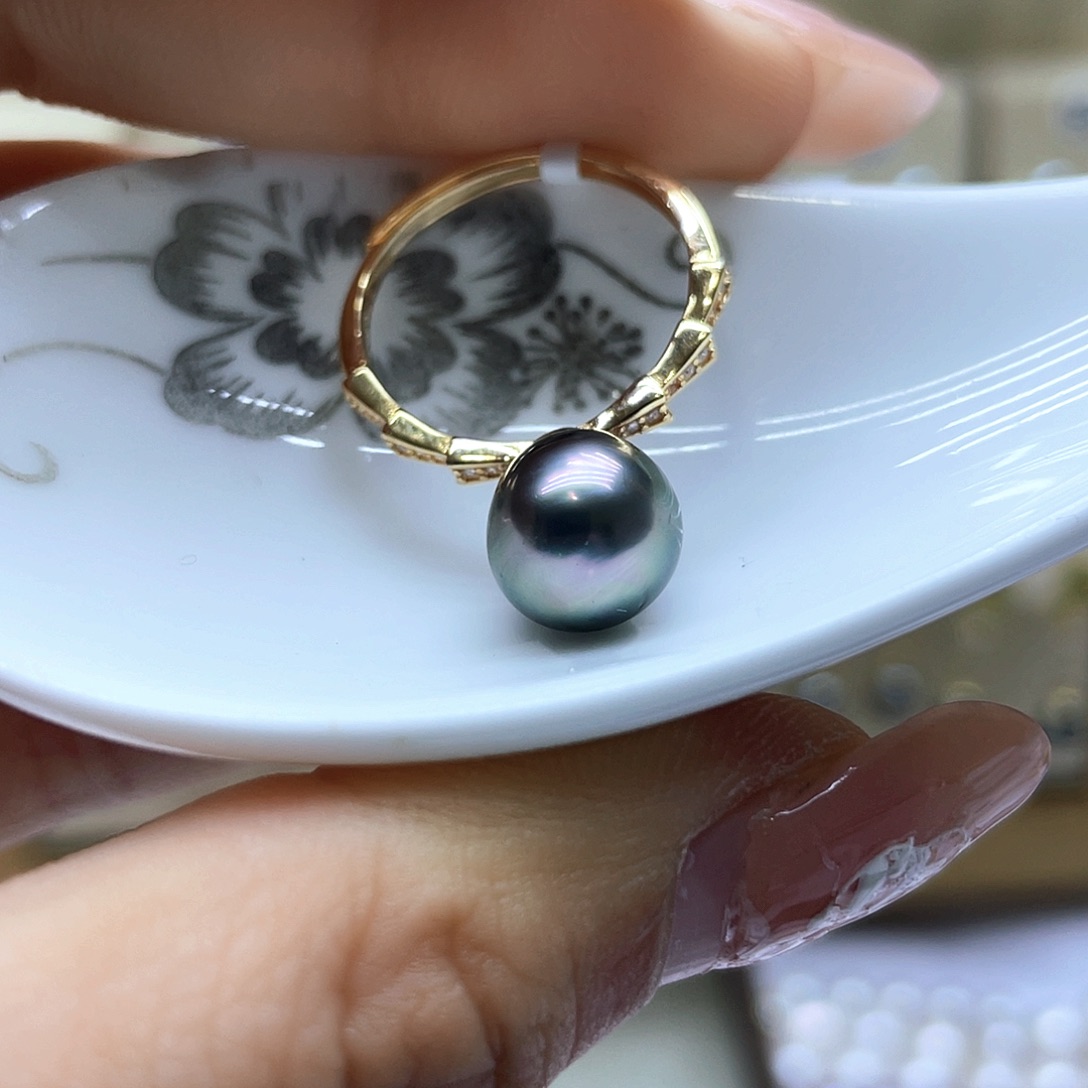 海水珍珠戒指银S925镶嵌