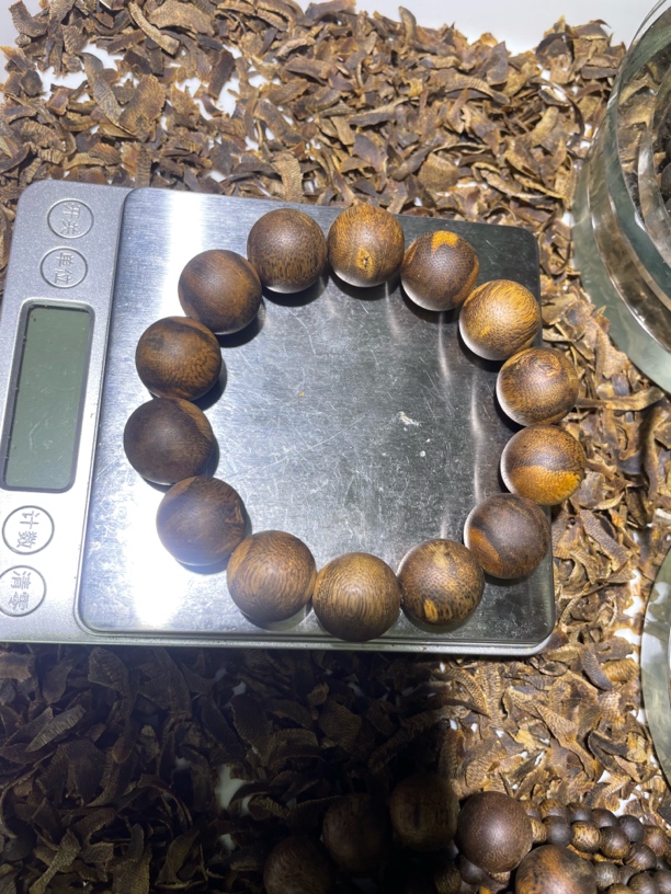 沉香楠圆珠单圈手串17mm多样发货