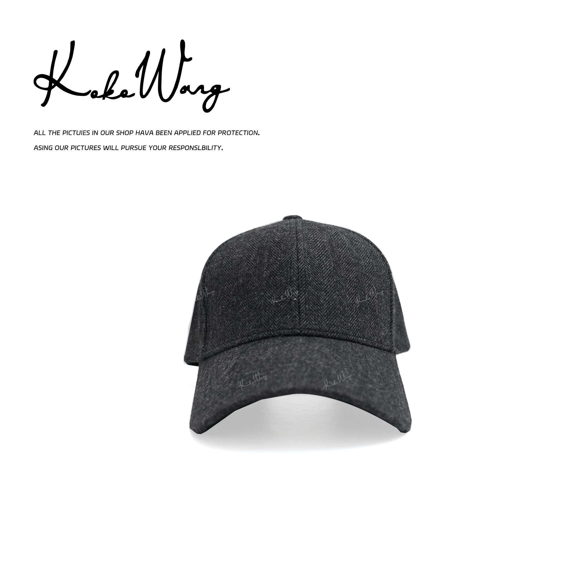 KOKO WANG时尚保暖羊毛混纺硬顶时尚休闲百搭鸭舌帽X0134H03S01